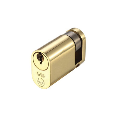 Zoo Hardware Vier Precision Oval Profile 5 Pin Single Cylinders (40mm OR 45mm), Polished Brass - V5OP40SPBE 40mm - POLISHED BRASS