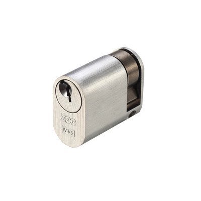 Zoo Hardware Vier Precision Oval Profile 5 Pin Single Cylinders (40mm OR 45mm), Satin Chrome - V5OP40SSCE 40mm - SATIN CHROME