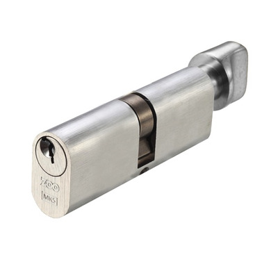 Zoo Hardware Vier Precision Oval Profile 5 Pin Cylinder & Turns (60mm, 70mm OR 80mm), Satin Chrome - V5OP60CTSCE 80mm - SATIN CHROME