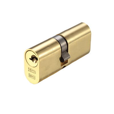 Zoo Hardware Vier Precision Oval Profile 5 Pin Double Cylinders (60mm, 70mm OR 80mm), Polished Brass - V5OP60DPBE 60mm - POLISHED BRASS