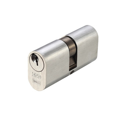 Zoo Hardware Vier Precision Oval Profile 5 Pin Double Cylinders (60mm, 70mm OR 80mm), Satin Chrome - V5OP60DSCE 70mm - SATIN CHROME
