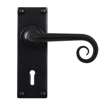 Stonebridge Curl Door Handles, Armor-Coat Flat Black - SB-FB1072 (Sold In Pairs) BATHROOM (Please allow 1-3 weeks for delivery)