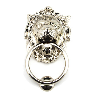 From The Anvil Lions Head Door Knocker, Polished Nickel - 91997 POLISHED NICKEL