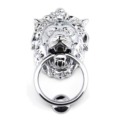 From The Anvil Lions Head Door Knocker, Polished Chrome - 91998 POLISHED CHROME