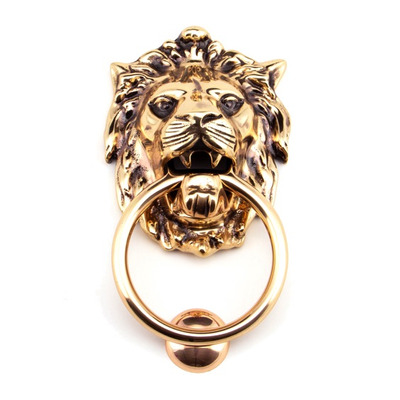 From The Anvil Lions Head Door Knocker, Polished Bronze - 91999 POLISHED BRONZE