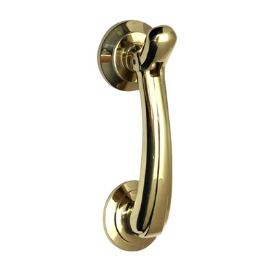 Prima Bow Door Knocker (135mm x 42mm), Polished Brass OR Unlacquered Brass - PB2005 UNLACQUERED BRASS