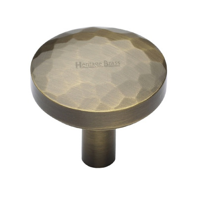 Heritage Brass Hammered Cabinet Knob (32mm OR 38mm), Antique Brass - C3877-AT ANTIQUE BRASS - 32mm