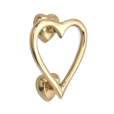 Spira Brass Heart-Shaped Door Knocker (130mm x 120mm), Polished Brass - SB4110PB POLISHED BRASS