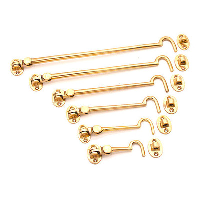 Spira Brass Silent Cabin Hooks (Various Sizes 75mm - 300mm), Polished Brass - SB8111PB POLISHED BRASS - 75mm