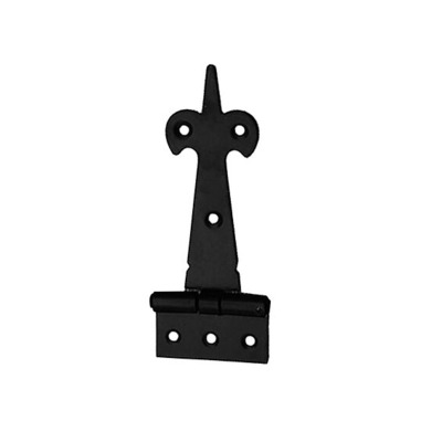 Spira Brass Fleur De Lys Cabinet Hinge (122mm x 50mm), Black - 8204 BLACK - 122mm x 50mm