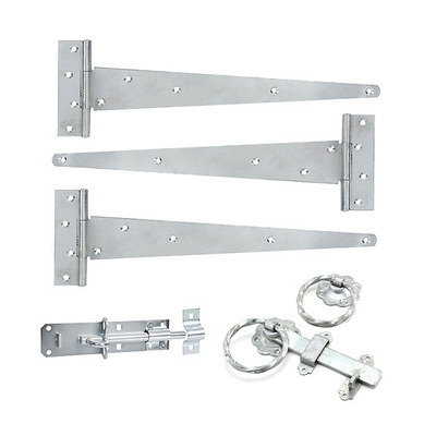 Spira Brass Twisted Ring Gate Latch & Hinge Kit (Various Sizes), Zinc Plated - 9115 (sold in pairs) ZINC PLATED - 14 INCH (350mm)