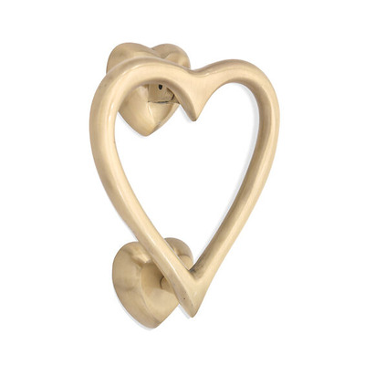 Spira Brass Heart-Shaped Door Knocker (130mm x 120mm), Satin Brass - SB4110SB SATIN BRASS