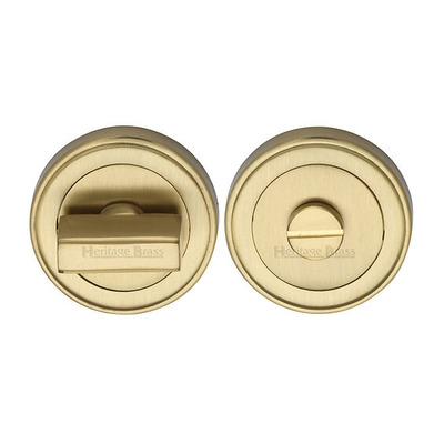 Heritage Brass Art Deco Style Round 53mm Diameter Turn & Release, Satin Brass Finish - ERD7030-SB SATIN BRASS
