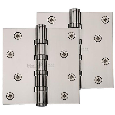 Heritage Brass 3 Inch Heavier Duty Double Phosphor Washered Butt Hinges, Polished Nickel - HG99-405-PNF (sold in pairs) POLISHED NICKEL - 4" x 2" x 4"