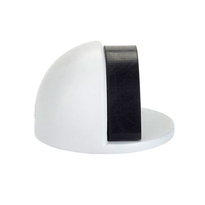 Zoo Hardware ZAS Floor Mounted Oval Door Stop (45mm Diameter), Powder Coated White - ZAS06-PCW POWDER COATED WHITE - 45mm Diameter