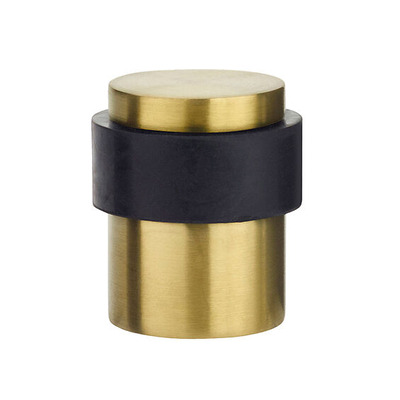 Zoo Hardware Floor Mounted Cylinder Door Stop, PVD Satin Brass - ZAS85-PVDSB PVD SATIN BRASS