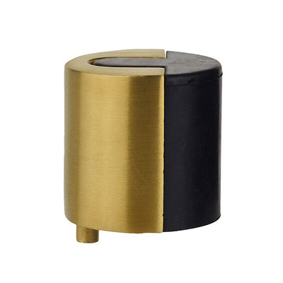 Zoo Hardware Floor Mounted Round Door Stop, Favo Satin Brass - ZAS86-FSB FAVO SATIN BRASS