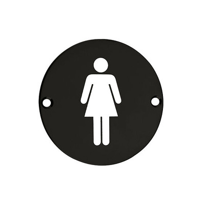 Zoo Hardware ZSS Door Sign - Female Sex Symbol, Powder Coated Black - ZSS02-PCB POWDER COATED BLACK