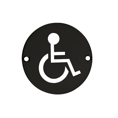 Zoo Hardware ZSS Door Sign - Disabled Facilities Symbol, Powder Coated Black - ZSS07-PCB POWDER COATED BLACK