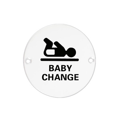 Zoo Hardware ZSS Door Sign - Baby Change Symbol, Powder Coated White - ZSS08-PCW POWDER COATED WHITE