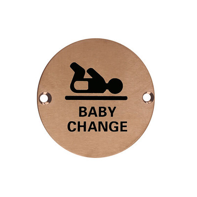 Zoo Hardware ZSS Door Sign - Baby Change Symbol, PVD Bronze - ZSS08-PVDBZ PVD BRONZE