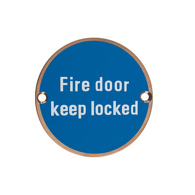 Zoo Hardware ZSS Door Sign - Fire Door Keep Locked, PVD Bronze - ZSS10-PVDBZ PVD BRONZE