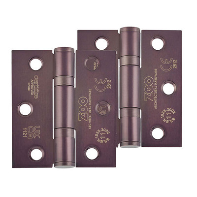 Zoo Hardware 3 Inch Grade 11 (Square OR Radius Edge) Ball Bearing Hinge, Etna Bronze - ZHSS7667S-ETB (sold in pairs) 76mm x 67mm x 2.5mm - RADIUS CORNER