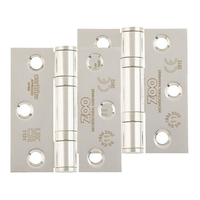 Zoo Hardware 3 Inch Grade 11 (Square OR Radius Edge) Ball Bearing Hinge, Polished Stainless Steel - ZHSS7667S-PSS (sold in pairs) 76mm x 67mm x 2.5mm - RADIUS CORNER