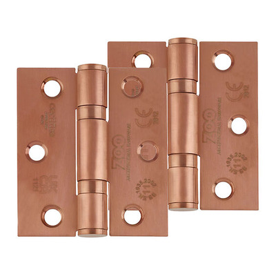 Zoo Hardware 3 Inch Grade 11 (Square OR Radius Edge) Ball Bearing Hinge, PVD Bronze - ZHSS7667S-PVDBZ (sold in pairs) 76mm x 67mm x 2.5mm - SQUARE CORNER