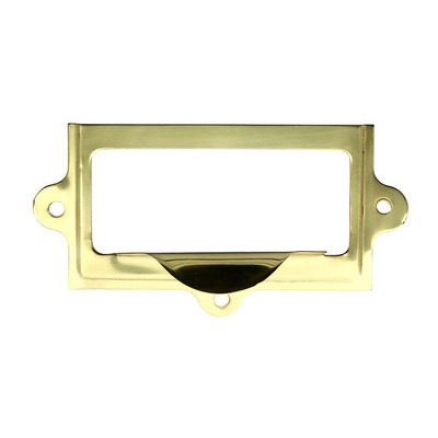 Prima Card & Label Frame Holder (101mm x 54mm), Polished Brass - PB2008E POLISHED BRASS - 101mm x 55mm