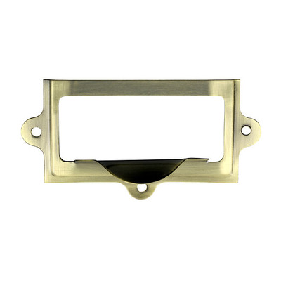 Prima Card & Label Frame Holder (101mm x 54mm), Antique Brass - XL2008E ANTIQUE BRASS - 101mm x 55mm