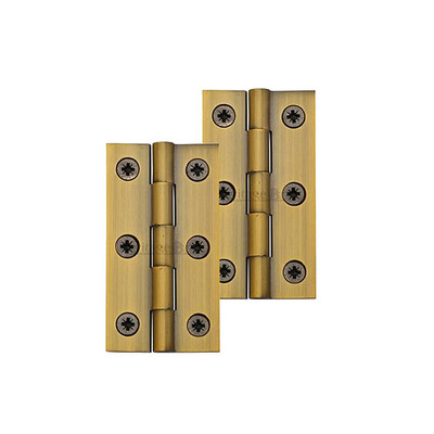 Heritage Brass Extruded Brass Cabinet Hinges (Various Sizes), Antique Brass - HG99-110-AT (sold in pairs) ANTIQUE BRASS - 1 1/2" x 7/8"