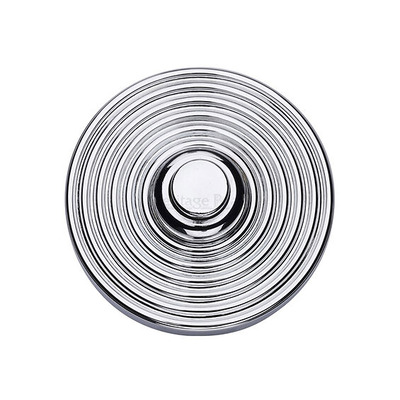 Heritage Brass Reeded Bell Push (53mm Diameter), Polished Chrome - RR1186-PC POLISHED CHROME