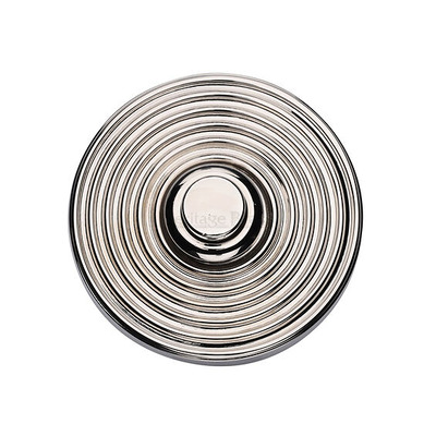 Heritage Brass Reeded Bell Push (53mm Diameter), Polished Nickel - RR1186-PNF POLISHED NICKEL