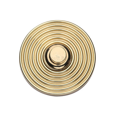 Heritage Brass Reeded Bell Push (53mm Diameter), Unlacquered Brass - RR1186-ULB UNLACQUERED BRASS