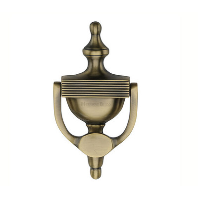 Heritage Brass Reeded Urn Knocker (195mm), Antique Brass - RR912 195-AT ANTIQUE BRASS