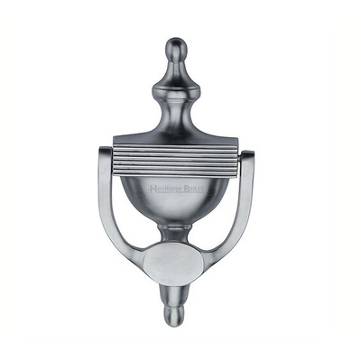 Heritage Brass Reeded Urn Knocker (195mm), Satin Chrome - RR912 195-SC SATIN CHROME