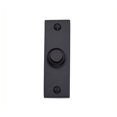 Heritage Brass Rectangular Bell Push (76mm x 25mm), Matt Black - V1182-BKMT MATT BLACK