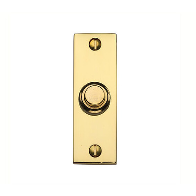 Heritage Brass Rectangular Bell Push (76mm x 25mm), Polished Brass - V1182-PB POLISHED BRASS