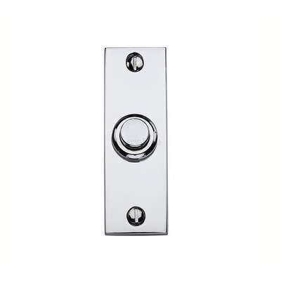 Heritage Brass Rectangular Bell Push (76mm x 25mm), Polished Chrome - V1182-PC POLISHED CHROME