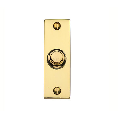 Heritage Brass Rectangular Bell Push (76mm x 25mm), Unlacquered Brass - V1182-ULB UNLACQUERED BRASS