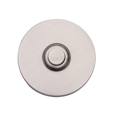 Heritage Brass Round Bell Push (53mm Diameter), Satin Nickel - V1184-SN SATIN NICKEL