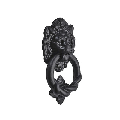 Spira Brass Lion Head Door Knocker (90mm x 165mm), Black Antique - BR4367 BLACK ANTIQUE