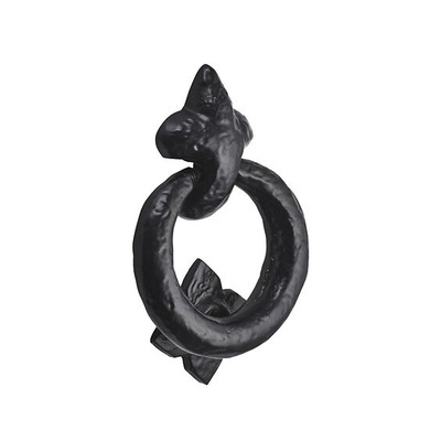 Spira Brass Ring Door Knocker (95mm Length), Black Antique - BR4368 BLACK ANTIQUE