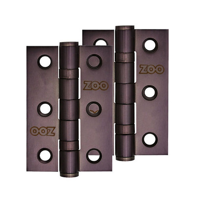 Zoo Hardware 3 Inch Grade 201 Hinge, Etna Bronze - ZHSS232-ETB (sold in pairs) ETNA BRONZE - 76mm x 50mm x 2mm