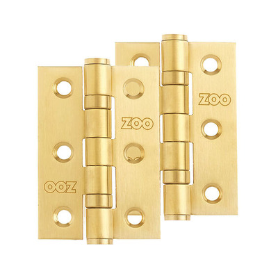 Zoo Hardware 3 Inch Grade 201 Hinge, Favo Satin Brass - ZHSS232-FSB (sold in pairs) FAVO SATIN BRASS - 76mm x 50mm x 2mm