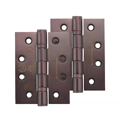 Zoo Hardware 4 Inch Grade 13 Ball Bearing Hinge, Etna Bronze - ZHSS243-ETB (sold in pairs) PVD ETNA BRONZE - 102mm x 75mm x 3mm (RADIUS EDGE)