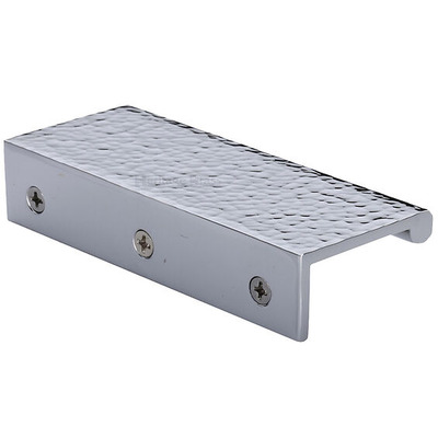 Heritage Brass EPR Range Back Fixing Hammered Cabinet Edge Pull (50mm, 100mm OR 200mm), Polished Chrome - HAMEPR50 40-PC POLISHED CHROME - 200mm