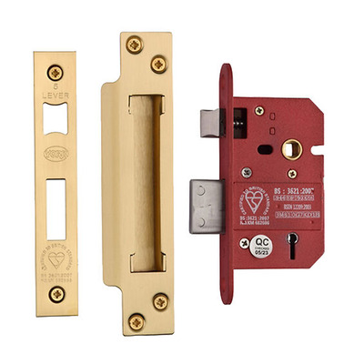 Heritage Brass York British Standard 5 Lever Sashlock, Satin Brass - YKSLBS52N-SB 76mm (3 INCH) - SATIN BRASS