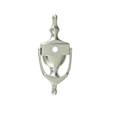 Mila ProLinea Victorian Urn Door Knocker With Spy Hole (6" OR 8"), Satin Chrome - 590022 BRUSHED SATIN CHROME - 6" WITH HOLE IN CENTRE